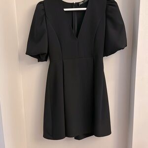 Zara v neck puff sleeve dress